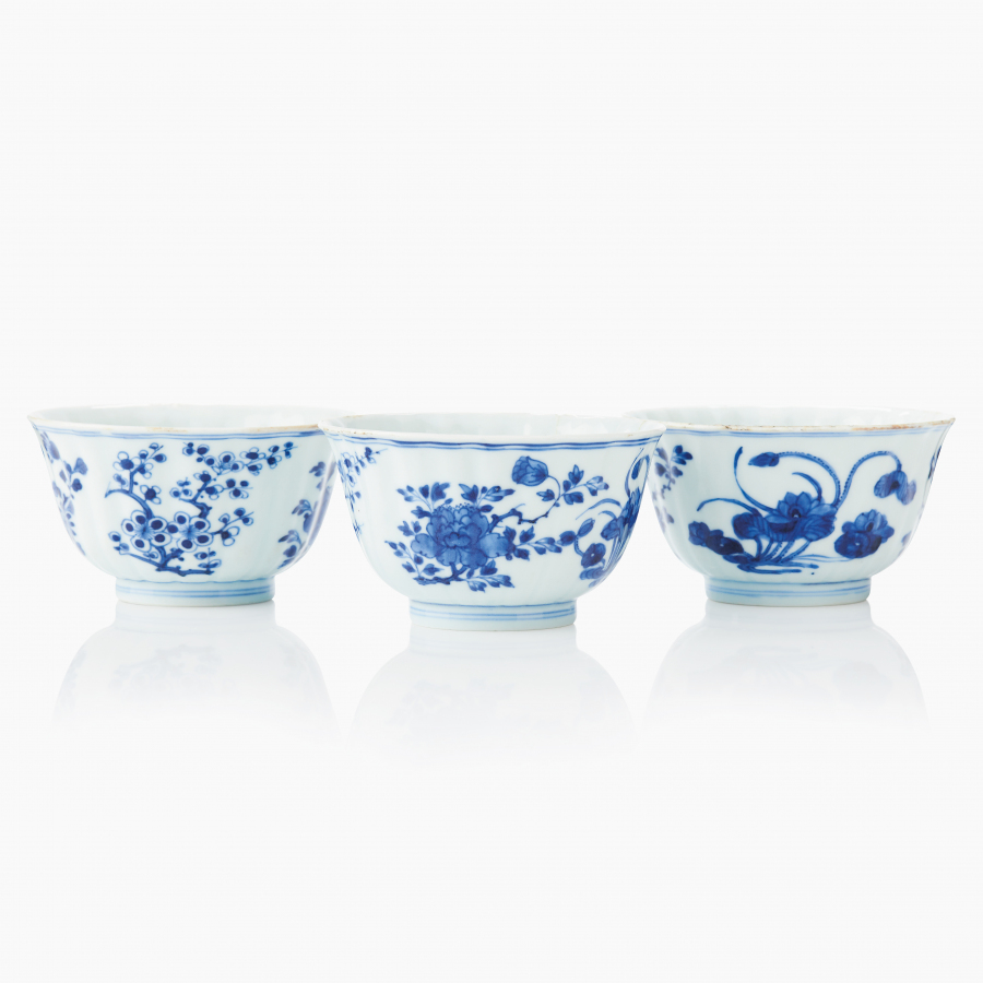 Kangxi Prunus Floral store Blue and White Bowl