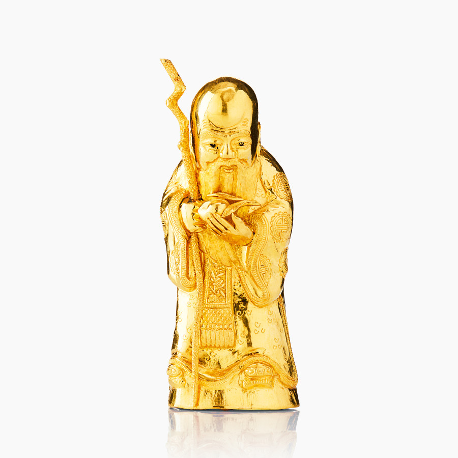 1223. A Chinese Gold Figure of Shoulao - Important sale 11